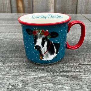 The Pioneer Woman Red Blue Cow Holiday Mug